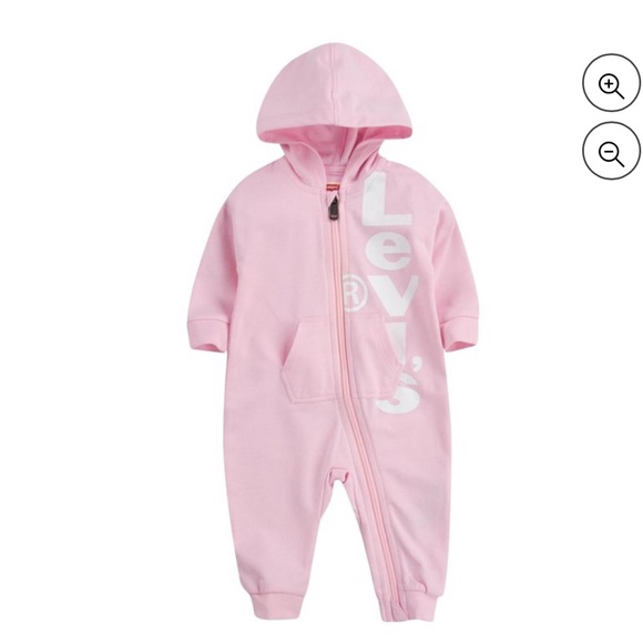 Levi's Baby Girls' Long Sleeve Hooded Coverall - Picture 1 of 7
